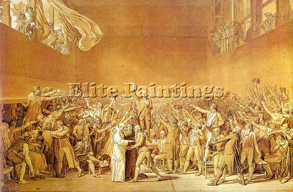 JACQUES-LOUIS DAVID THE TENNIS COURT OATH CGF ARTIST PAINTING REPRODUCTION OIL