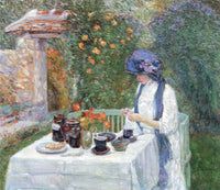 HASSAM THE TERRE CUITS TEA SET ARTIST PAINTING REPRODUCTION HANDMADE OIL CANVAS