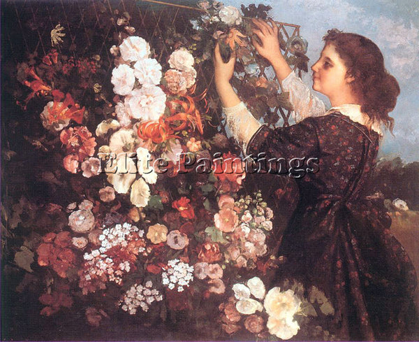 GUSTAVE COURBET THE TRELLIS ARTIST PAINTING REPRODUCTION HANDMADE OIL CANVAS ART