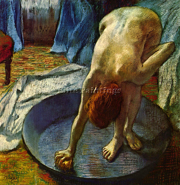DEGAS THE TUB ARTIST PAINTING REPRODUCTION HANDMADE OIL CANVAS REPRO WALL  DECO
