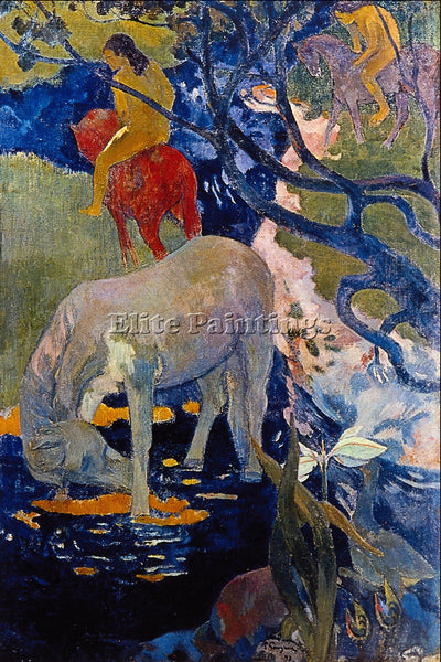 GAUGUIN THE WHITE HORSE ARTIST PAINTING REPRODUCTION HANDMADE CANVAS REPRO WALL