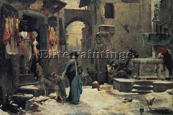 LUC-OLIVIER MERSON THE WOLF OF AGUBBIO ARTIST PAINTING REPRODUCTION HANDMADE OIL