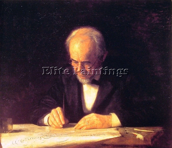 THOMAS EAKINS THE WRITING MASTER ARTIST PAINTING REPRODUCTION HANDMADE OIL REPRO