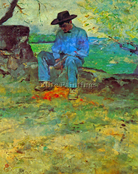 TOULOUSE-LAUTREC THE YOUNG ROUTY IN CELEYRAN ARTIST PAINTING HANDMADE OIL CANVAS