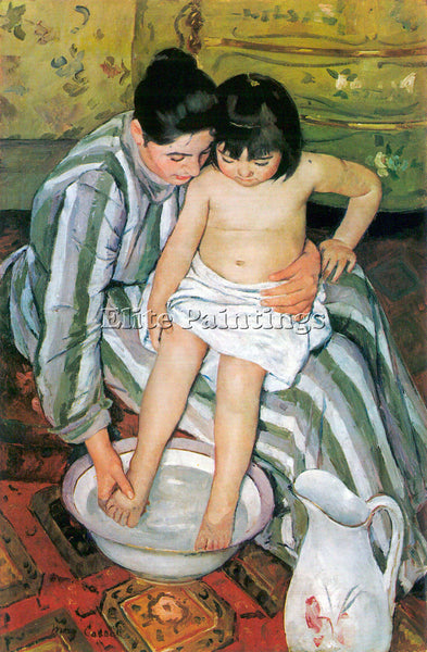 CASSATT THE BATH ARTIST PAINTING REPRODUCTION HANDMADE OIL CANVAS REPRO WALL ART