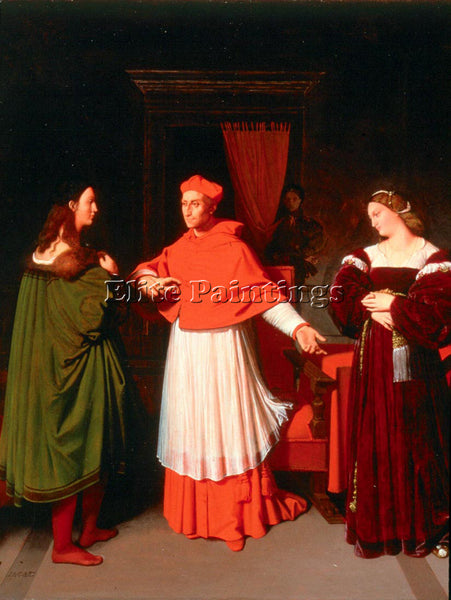 JEAN AUGUSTE DOMINIQUE INGRES THE BETROTHAL OF RAPHAEL ARTIST PAINTING HANDMADE