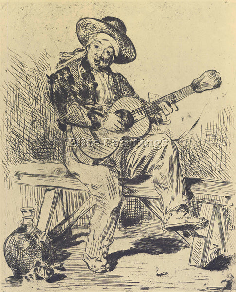 MANET THE GUITAR PLAYER ARTIST PAINTING REPRODUCTION HANDMADE CANVAS REPRO WALL