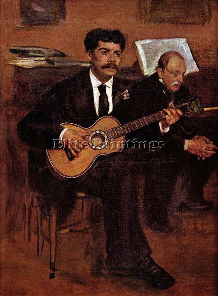 DEGAS THE GUITARIST PAGANS AND MONSIEUR DEGAS BY MANET 2 ARTIST PAINTING CANVAS