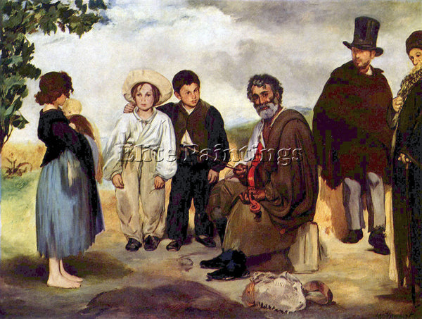 MANET THE OLD MUSICIAN ARTIST PAINTING REPRODUCTION HANDMADE CANVAS REPRO WALL