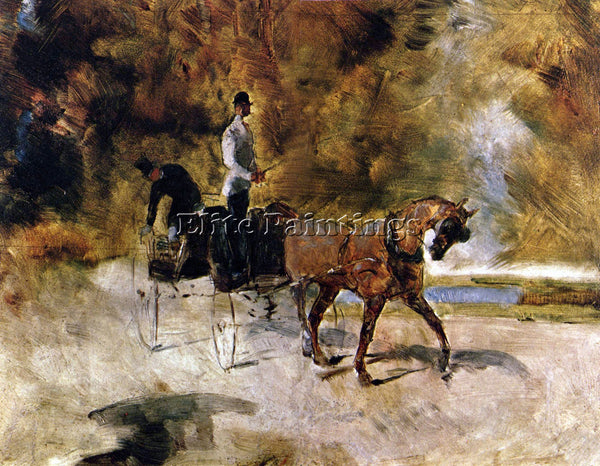 TOULOUSE-LAUTREC THE ONE HORSE CARRAIGE ARTIST PAINTING REPRODUCTION HANDMADE