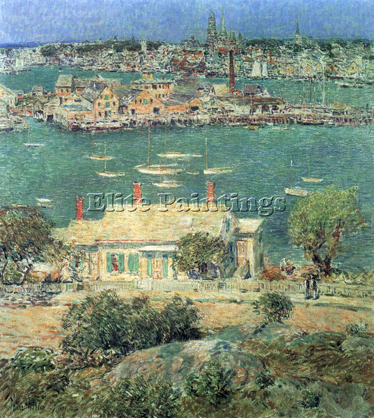 HASSAM THE PORT OF GLOUCESTER 2  ARTIST PAINTING REPRODUCTION HANDMADE OIL REPRO