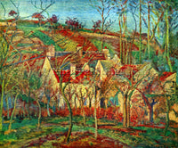 PISSARRO THE RED ROOFS ARTIST PAINTING REPRODUCTION HANDMADE CANVAS REPRO WALL