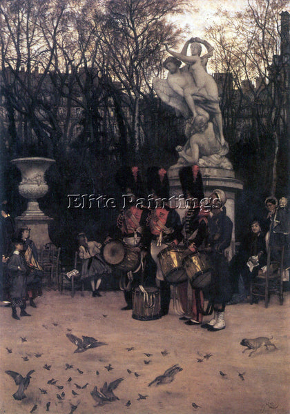 TISSOT THE RETURN MARCH IN THE TUILERIES ARTIST PAINTING REPRODUCTION HANDMADE