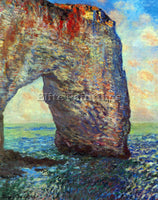 MONET THE ROCKY CLIFFS OF ETRETAT LA PORTE MAN 2 ARTIST PAINTING HANDMADE CANVAS