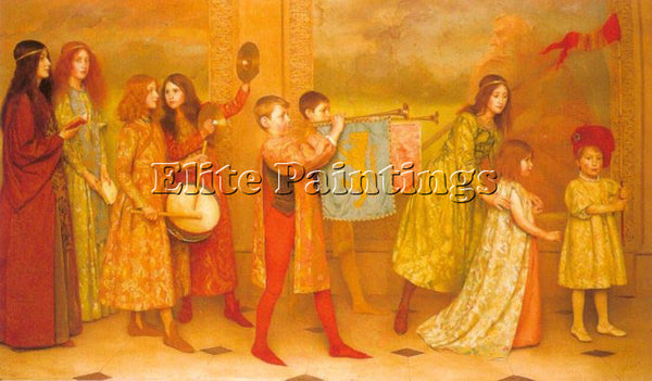 THOMAS COOPER GOTCH THE PAGEANTOF CHILDHOOD ARTIST PAINTING HANDMADE OIL CANVAS