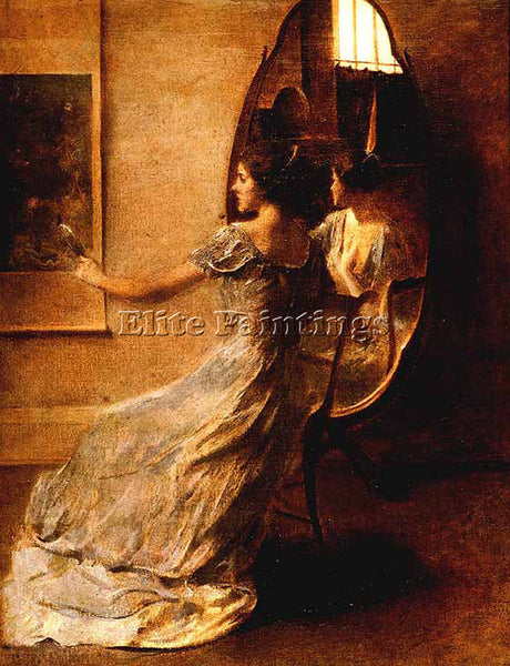 THOMAS WILMER DEWING BEFORE A MIRROR 1910  ARTIST PAINTING REPRODUCTION HANDMADE
