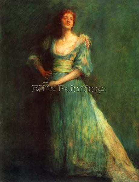 THOMAS WILMER DEWING COMEDIA 1895 ARTIST PAINTING REPRODUCTION HANDMADE OIL DECO