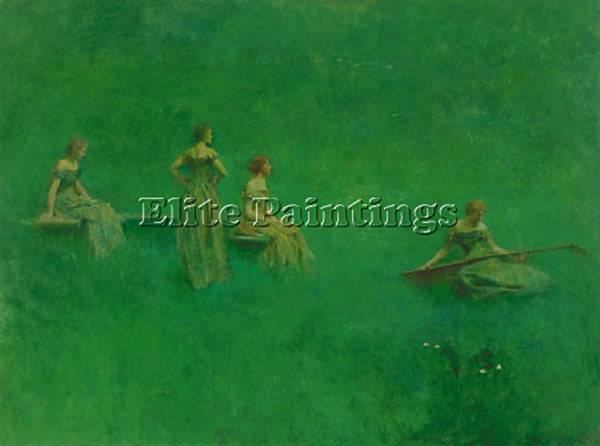 THOMAS WILMER DEWING THE LUTE 1904  ARTIST PAINTING REPRODUCTION HANDMADE OIL