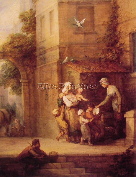 THOMAS GAINSBOROUGH CHARITY RELIEVING DISTRESS ARTIST PAINTING REPRODUCTION OIL