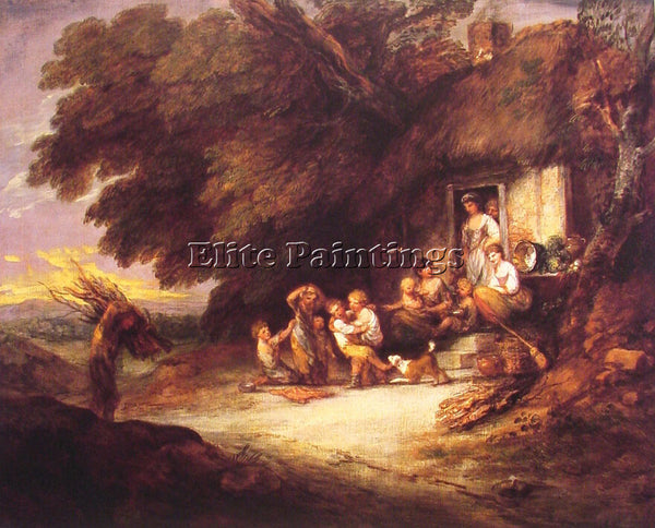 THOMAS GAINSBOROUGH THE COTTAGE DOOR ARTIST PAINTING REPRODUCTION HANDMADE OIL
