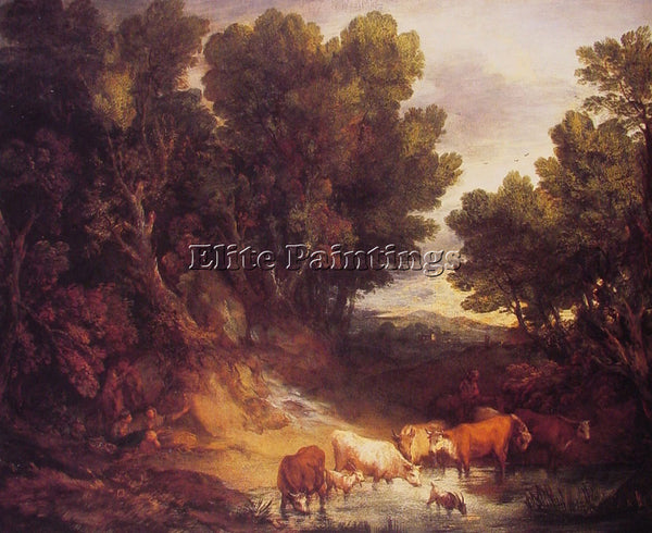 THOMAS GAINSBOROUGH THE WATERING PLACE ARTIST PAINTING REPRODUCTION HANDMADE OIL