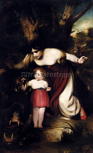 THOMSON HENRY MOTHER FINDING HER INFANT PLAYING WITH TALONS DRAGON REPRODUCTION