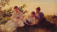 CHARLES COURTNEY CURRAN THREE WOMEN ARTIST PAINTING REPRODUCTION HANDMADE OIL