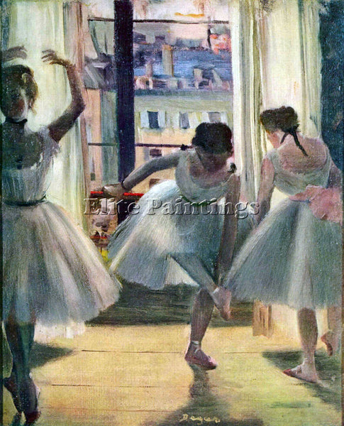DEGAS THREE DANCERS IN A PRACTICE ROOM 2 ARTIST PAINTING REPRODUCTION HANDMADE