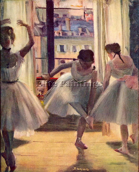 DEGAS THREE DANCERS IN A PRACTICE ROOM ARTIST PAINTING REPRODUCTION HANDMADE OIL