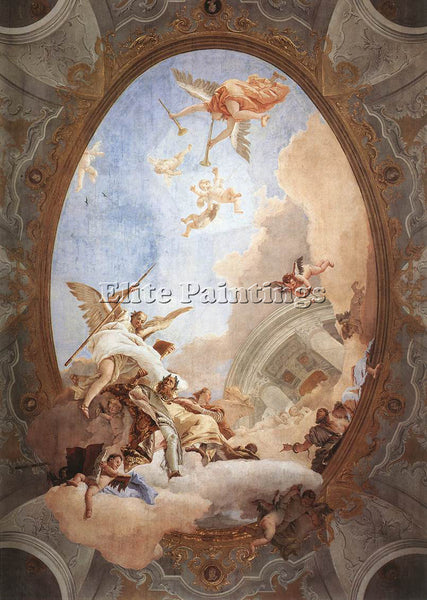 GIOVANNI TIEPOLO ALLEGORY MERIT ACCOMPANIED BY NOBILITY AND VIRTUE REPRODUCTION