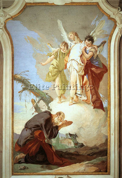 GIOVANNI TIEPOLO PALAZZO PATRIARCALE THREE ANGELS APPEARING TO ABRAHAM PAINTING