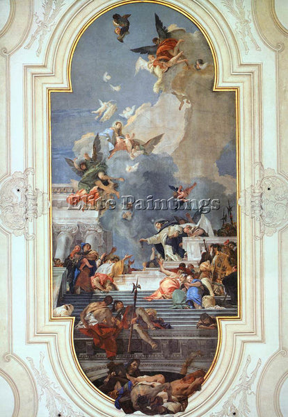 GIOVANNI BATTISTA TIEPOLO THE INSTITUTION OF THE ROSARY ARTIST PAINTING HANDMADE