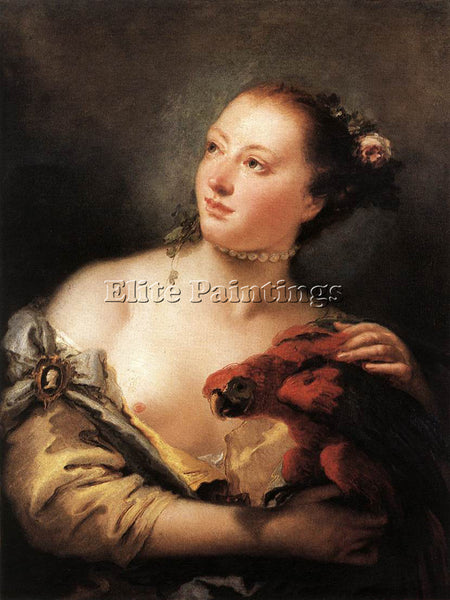 GIOVANNI BATTISTA TIEPOLO WOMAN WITH A PARROT ARTIST PAINTING REPRODUCTION OIL
