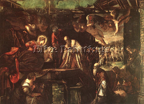 JACOPO ROBUSTI TINTORETTO ADORATION OF THE MAGI ARTIST PAINTING REPRODUCTION OIL
