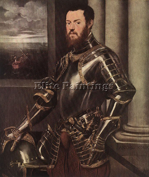 JACOPO ROBUSTI TINTORETTO MAN IN ARMOUR ARTIST PAINTING REPRODUCTION HANDMADE