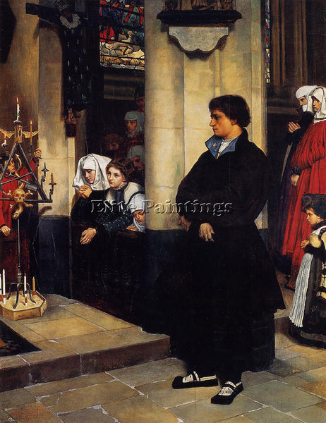 JAMES JACQUES-JOSEPH TISSOT DURING THE SERVICE MARTIN LUTHER S DOUBTS ARTIST OIL