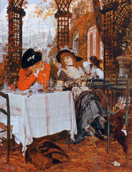 JAMES JACQUES-JOSEPH TISSOT A LUNCHEON ARTIST PAINTING REPRODUCTION HANDMADE OIL