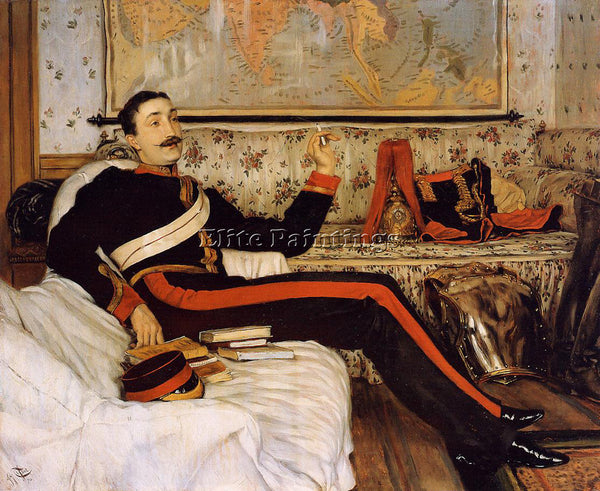 JAMES JACQUES-JOSEPH TISSOT CAPTAIN FREDERICK GUSTAVUS BURNABY PAINTING HANDMADE