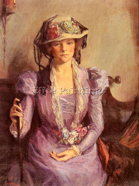 TITCOMB MARY BRADISH THE LADY IN LAVENDER ARTIST PAINTING REPRODUCTION HANDMADE
