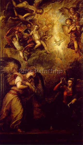 TITIAN ANNUNCIATION ARTIST PAINTING REPRODUCTION HANDMADE CANVAS REPRO WALL DECO