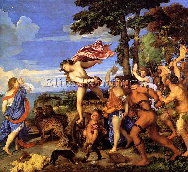 TITIAN BACCHUS AND ARIADNE 1522 1523 ARTIST PAINTING REPRODUCTION HANDMADE OIL