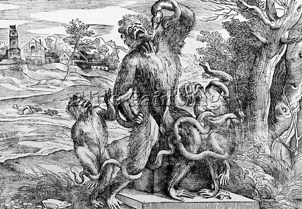 TITIAN CARICATURE OF THE LAOKOON GROUP 1543 1545 ARTIST PAINTING HANDMADE CANVAS