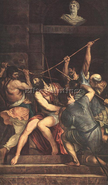 TITIAN CHRIST CROWNED WITH THORNS ARTIST PAINTING REPRODUCTION HANDMADE OIL DECO