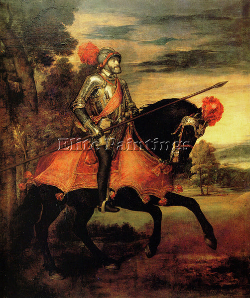 TITIAN EMPEROR CHARLES 1548 ARTIST PAINTING REPRODUCTION HANDMADE OIL CANVAS ART