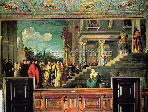 TITIAN ENTRY OF MARY INTO THE TEMPLE 1534 38 ARTIST PAINTING HANDMADE OIL CANVAS