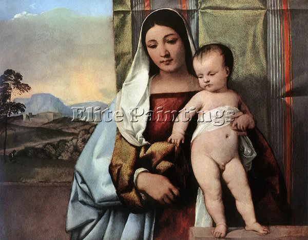 TITIAN GIPSY MADONNA ARTIST PAINTING REPRODUCTION HANDMADE OIL CANVAS REPRO WALL