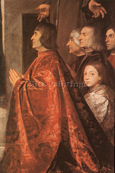 TITIAN MADONNA WITH SAINTS AND MEMBERS OF THE PESARO FAMILY DETAIL1 PAINTING OIL