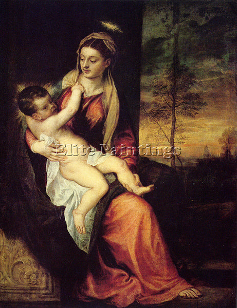 TITIAN MARY WITH THE CHRIST CHILD 1561 ARTIST PAINTING REPRODUCTION HANDMADE OIL