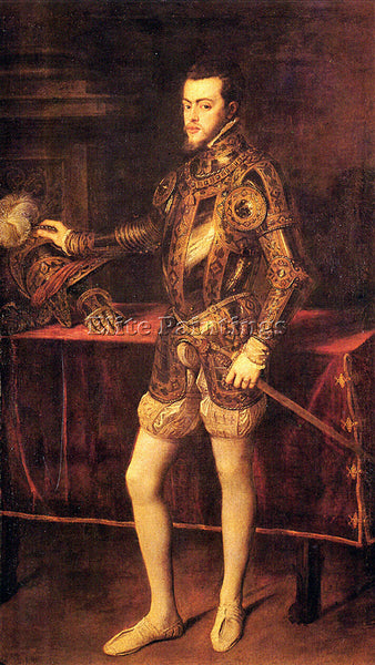 TITIAN PHILIPP II AS PRINCE 1550 51 ARTIST PAINTING REPRODUCTION HANDMADE OIL