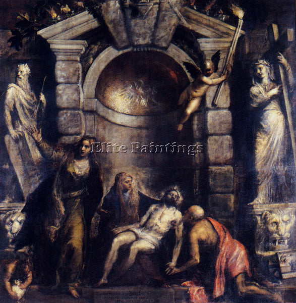 TITIAN PIETA ARTIST PAINTING REPRODUCTION HANDMADE OIL CANVAS REPRO WALL  DECO
